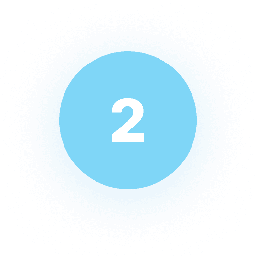 Blue circular button with number 2 in white.