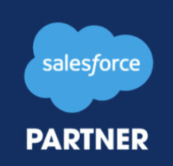 Salesforce Partner logo with blue cloud and white text.